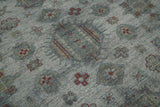 Distressed Hand Knotted Traditional Silver and Rust Custom Made Wool Area Rug