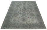 Distressed Hand Knotted Traditional Silver and Rust Custom Made Wool Area Rug