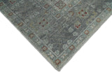 Distressed Hand Knotted Traditional Silver and Rust Custom Made Wool Area Rug
