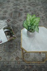 Distressed Hand Knotted Traditional Silver and Rust Custom Made Wool Area Rug