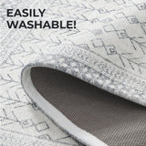 Distressed Moroccan Machine Washable Accent Area Rug 5' x 7' - Neve Collection-Rugs-Parc Decor