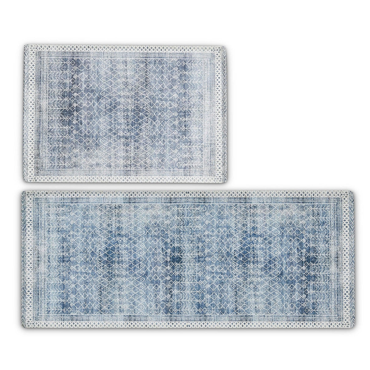 Distressed Moroccan Machine Washable Accent Area Rug & Runner 2 Pack - Neve Collection-Rugs-Parc Decor