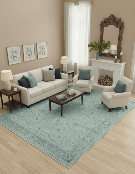 Distressed traditional And Beige Hand Knotted 10x14 Wool Area Rug