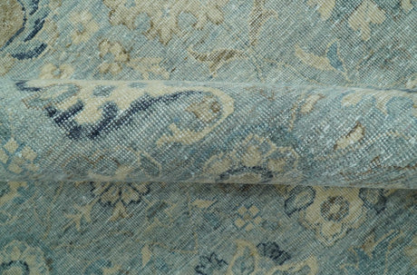 Distressed traditional And Beige Hand Knotted 10x14 Wool Area Rug