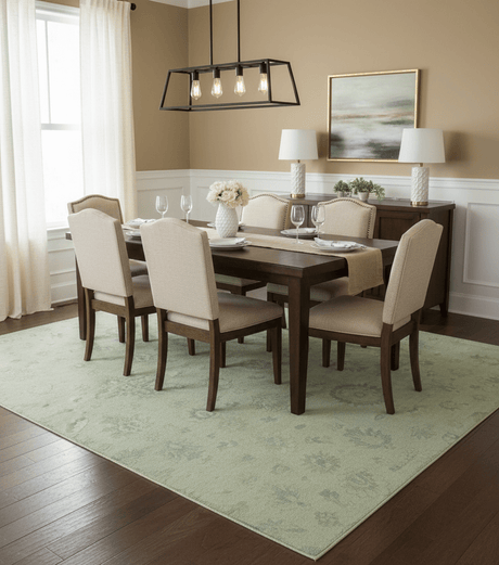 Distressed Traditional Design Blue And Beige Hand Knotted 8x10 Wool Area Rug