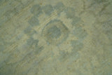 Distressed Traditional Design Blue And Beige Hand Knotted 8x10 Wool Area Rug