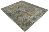 Distressed Traditional Turkish Brown And Charcoal Hand Knotted Wool Area Rug