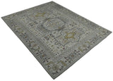 Distressed Traditional Turkish Hand Knotted Gray Custom Made wool Area Rug