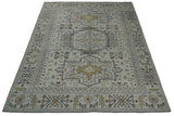 Distressed Traditional Turkish Hand Knotted Gray Custom Made wool Area Rug