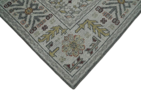 Distressed Traditional Turkish Hand Knotted Gray Custom Made wool Area Rug
