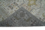 Distressed Traditional Turkish Hand Knotted Gray Custom Made wool Area Rug