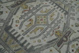Distressed Traditional Turkish Hand Knotted Gray Custom Made wool Area Rug