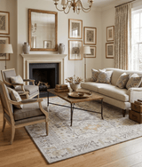 Distressed Traditional Turkish Hand Knotted Gray Custom Made wool Area Rug
