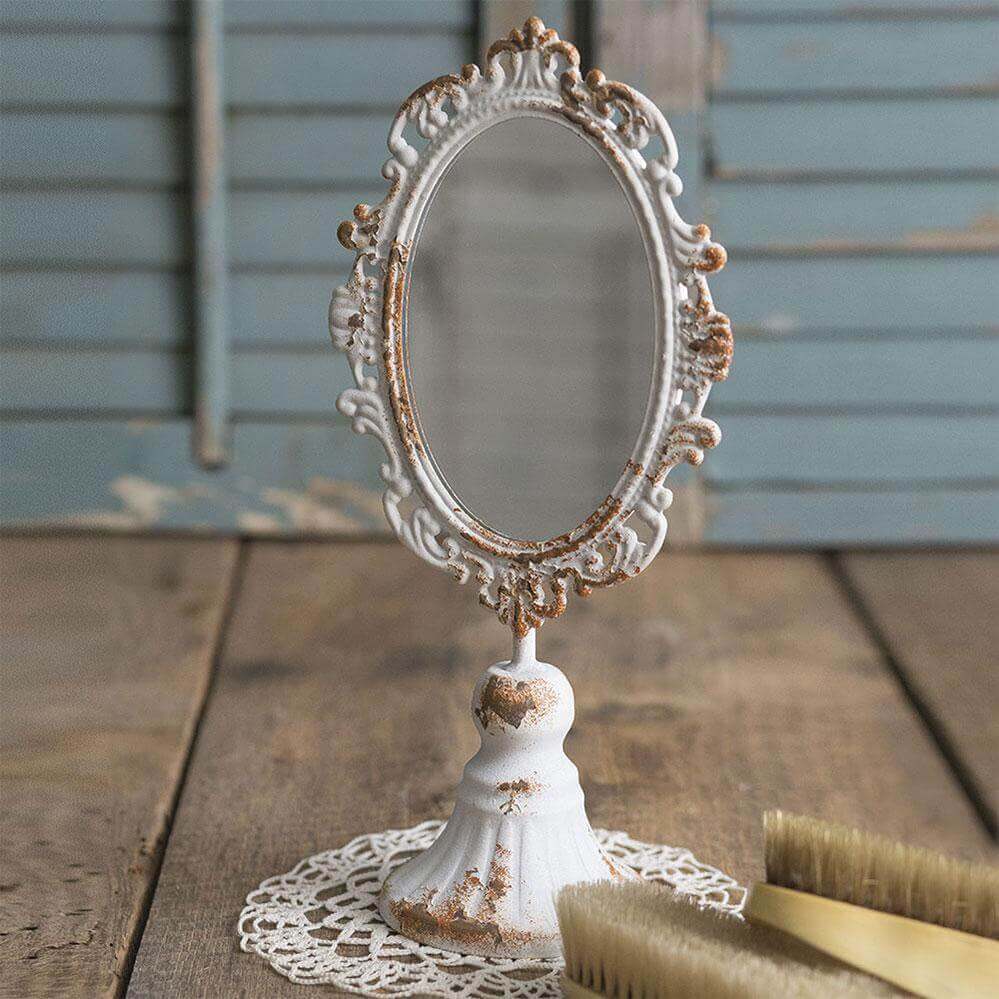 Distressed Victorian Vanity Mirror-Mirror-Parc Decor
