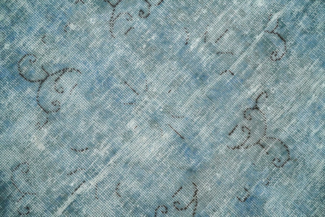 Distressed Vintage 8x11 Blue Modern Oxidized Textured Low Pile Wool Rug