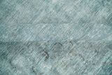 Distressed Vintage 8x11 Blue Modern Oxidized Textured Low Pile Wool Rug