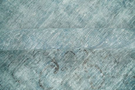 Distressed Vintage 8x11 Blue Modern Oxidized Textured Low Pile Wool Rug