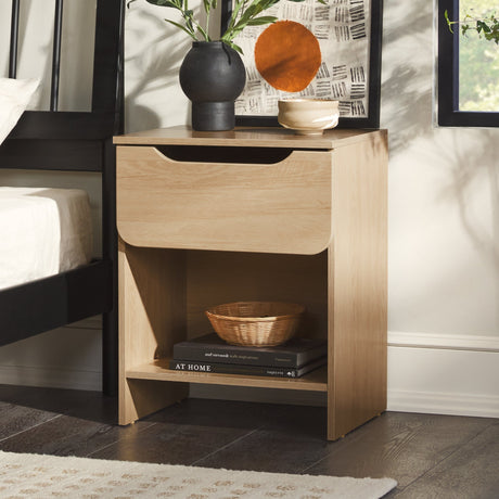 Domm Modern 1-Drawer Nightstand-Bedroom-Parc Decor