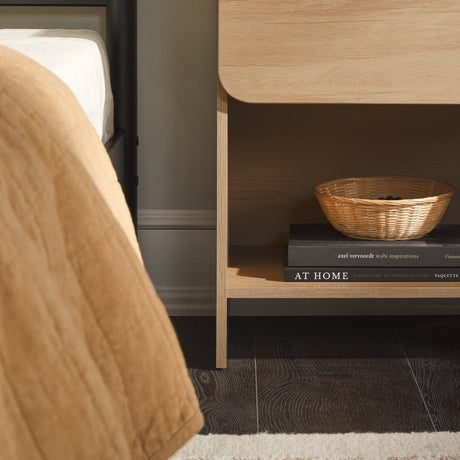 Domm Modern 1-Drawer Nightstand-Bedroom-Parc Decor