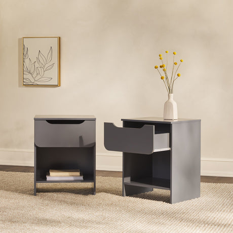 Domm Modern 1-Drawer Nightstand-Bedroom-Parc Decor