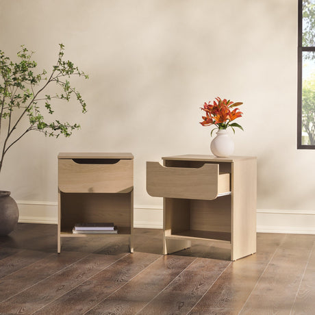 Domm Modern 1-Drawer Nightstand-Bedroom-Parc Decor