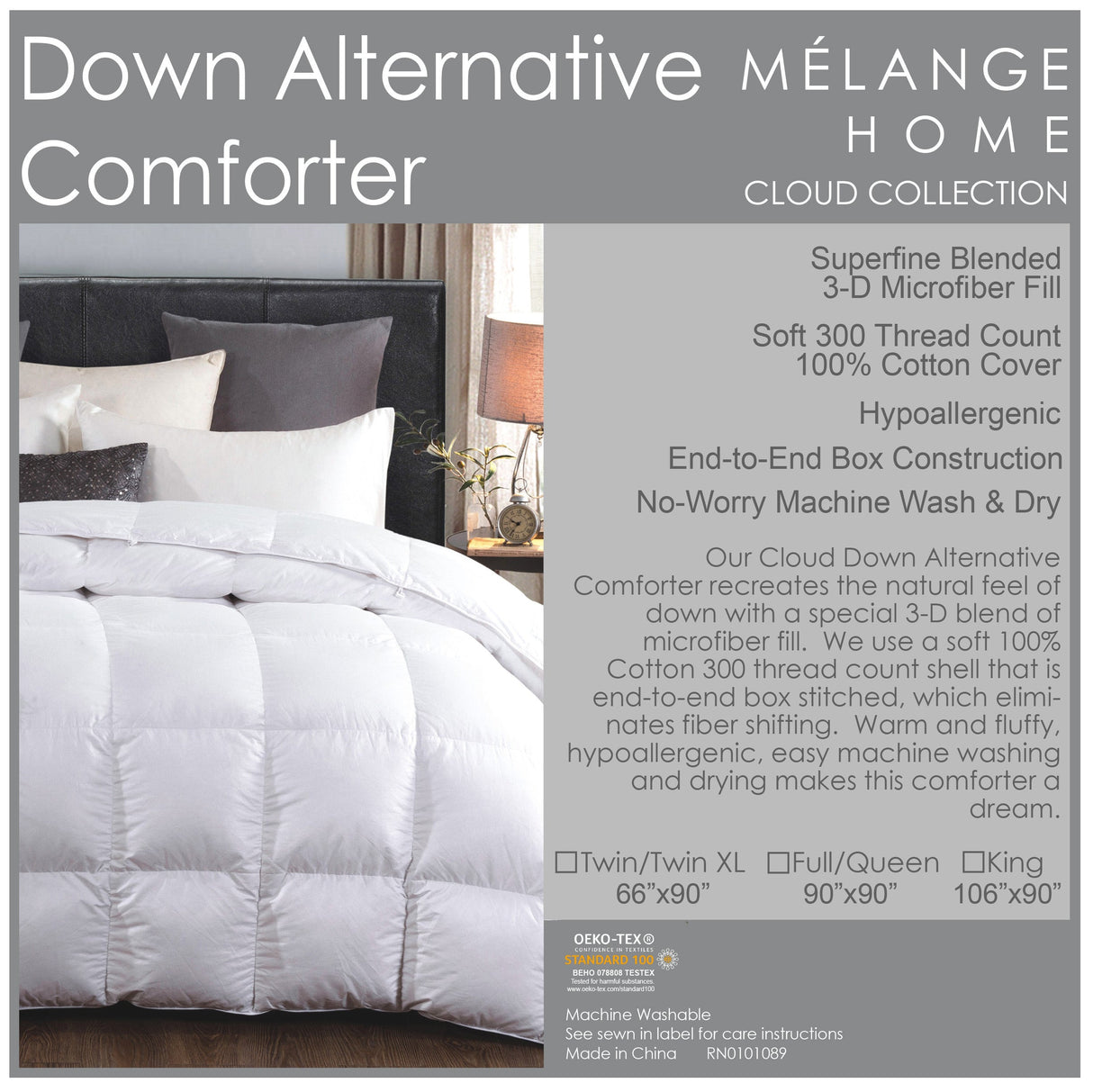 Down Alternative Cloud Comforter-Comforter-Parc Decor