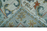 Dragon Custom Made Traditional Design Gray And Ivory Hand Knotted Wool Rug