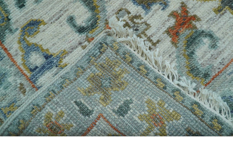 Dragon Custom Made Traditional Design Gray And Ivory Hand Knotted Wool Rug