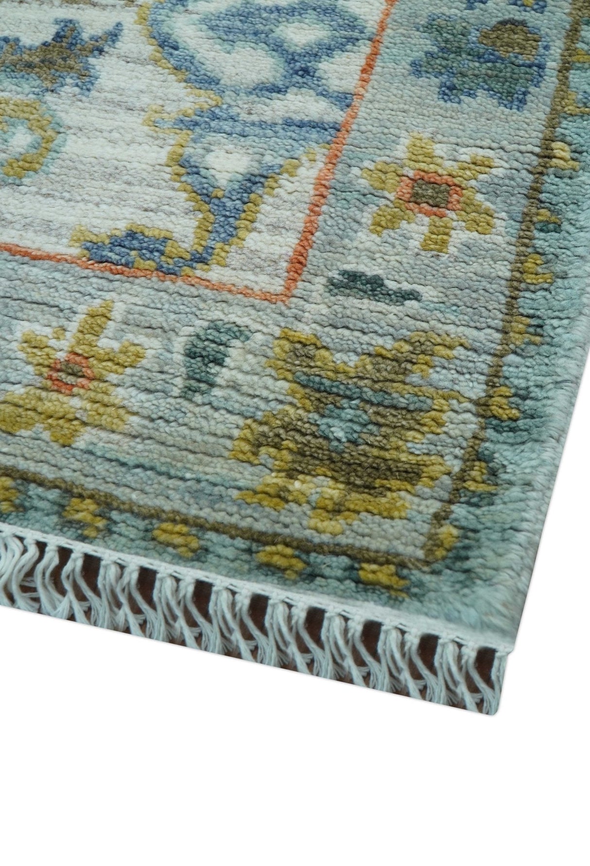 Dragon Custom Made Traditional Design Gray And Ivory Hand Knotted Wool Rug