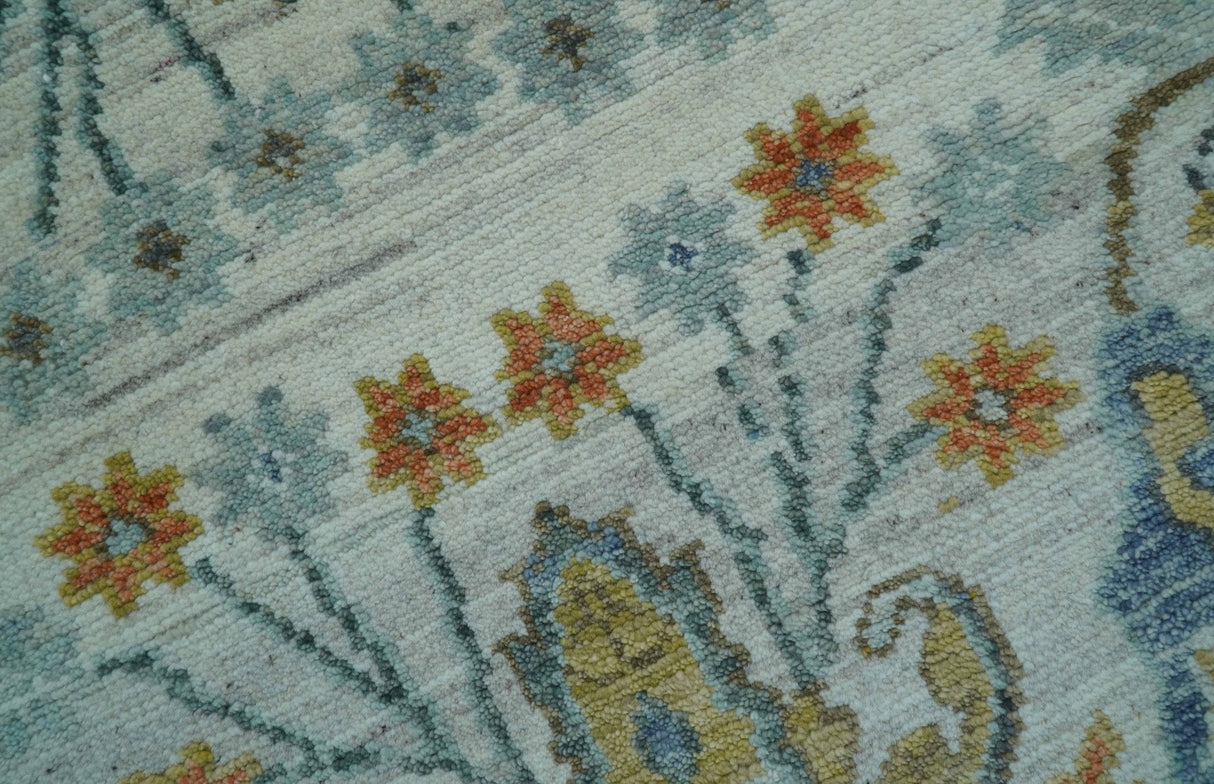 Dragon Custom Made Traditional Design Gray And Ivory Hand Knotted Wool Rug