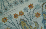 Dragon Custom Made Traditional Design Gray And Ivory Hand Knotted Wool Rug