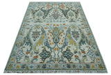 Dragon Custom Made Traditional Design Gray And Ivory Hand Knotted Wool Rug