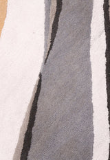 Drifted Ribbon Gray Hand Tufted 5x8 Wool Area Rug
