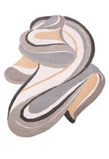 Drifted Ribbon Gray Hand Tufted 5x8 Wool Area Rug