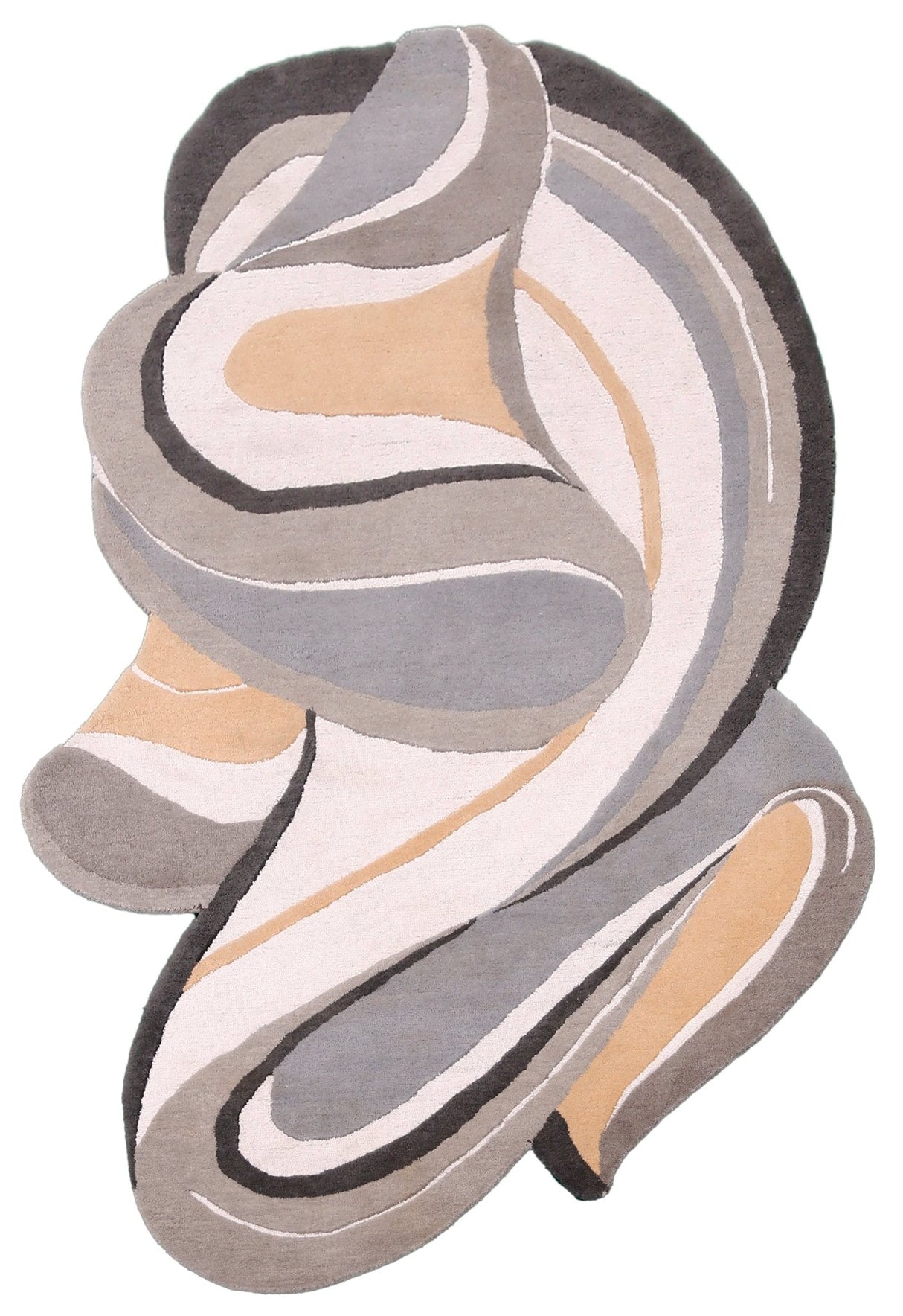 Drifted Ribbon Gray Hand Tufted 5x8 Wool Area Rug
