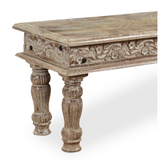 Driftwood Carved Bench - 71"
