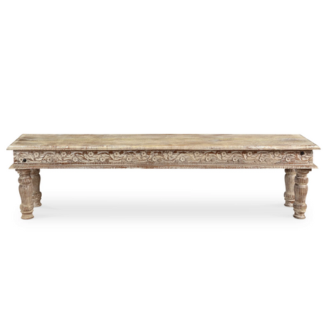 Driftwood Carved Bench - 71"