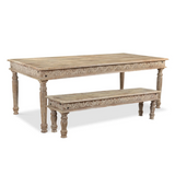 Driftwood Carved Dining Table-Dining Table-Parc Decor