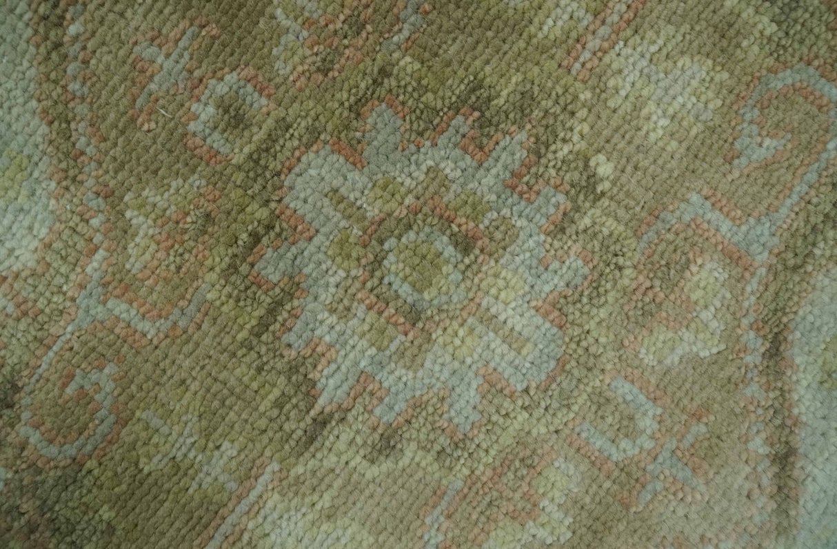 Dune Custom Made Silver, Olive and Peach Hand Knotted Traditional wool Rug