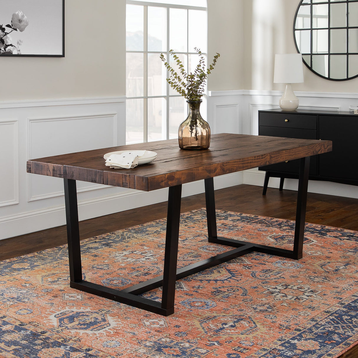 Durango Distressed Wood Dining Table-Dining / Kitchen-Parc Decor