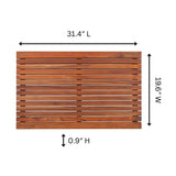 Durango Oiled Teak Shower and Bath Mat with Wide End Slat-Bath Mat-Parc Decor