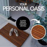 Durango Oiled Teak Shower and Bath Mat with Wide End Slat-Bath Mat-Parc Decor