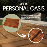 Durango Oiled Teak Shower and Bath Mat with Wide End Slat-Bath Mat-Parc Decor