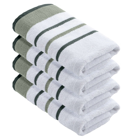 Decorative Cotton Stripe Bath Towel Set - Noelle Collection