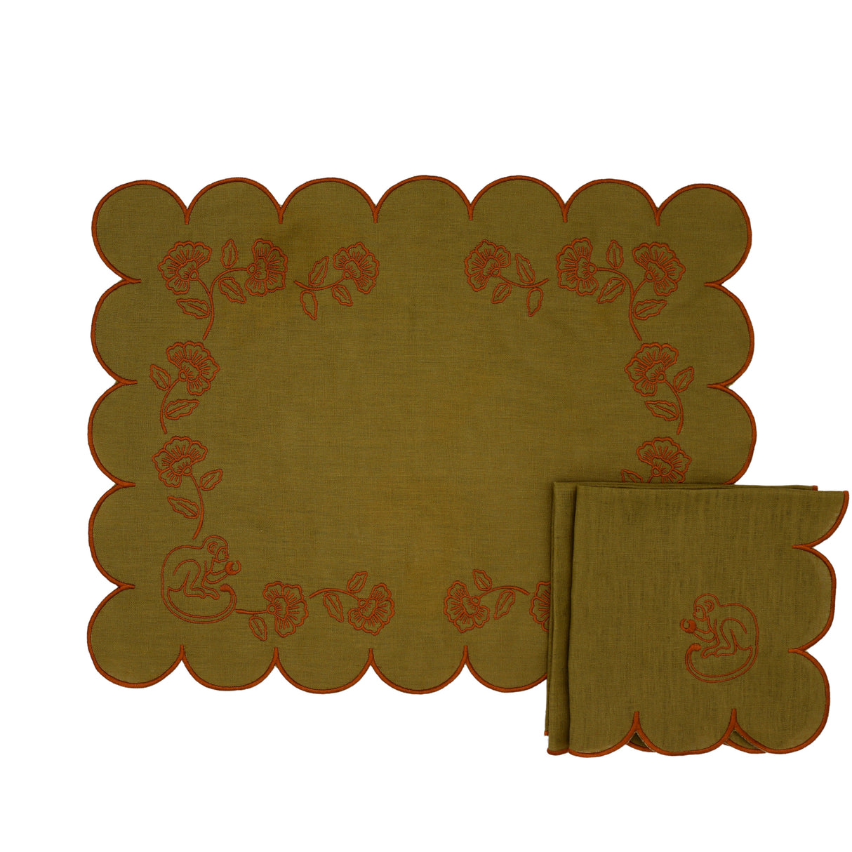 Earthen Pine Napkin - Set of 4-Napkin-Parc Decor