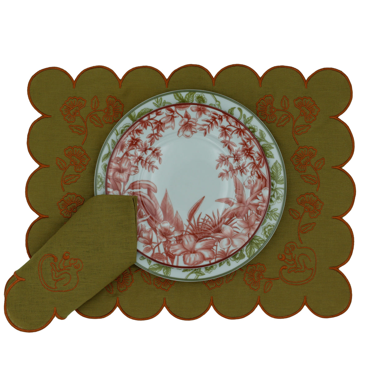 Earthen Pine Napkin - Set of 4-Napkin-Parc Decor