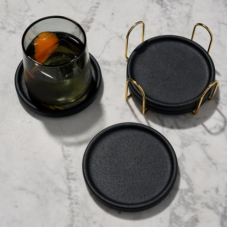 Earthenware Coasters with Stand Set of 4-product_type::coasters-Parc Decor