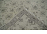 Earthy Contemporary 8x10 Traditional Ivory and Gray Antique Style Hand knotted Wool Area Rug