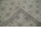 Earthy Contemporary 8x10 Traditional Ivory and Gray Antique Style Hand knotted Wool Area Rug-Area Rug-Parc Decor