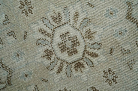 Earthy Ivory, Brown and Gray Hand knotted 8x10 Traditional wool Area Rug